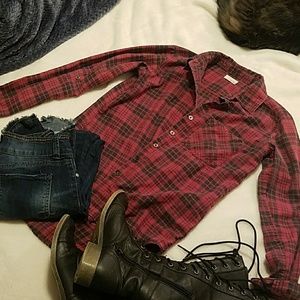 Distressed Plaid Shirt